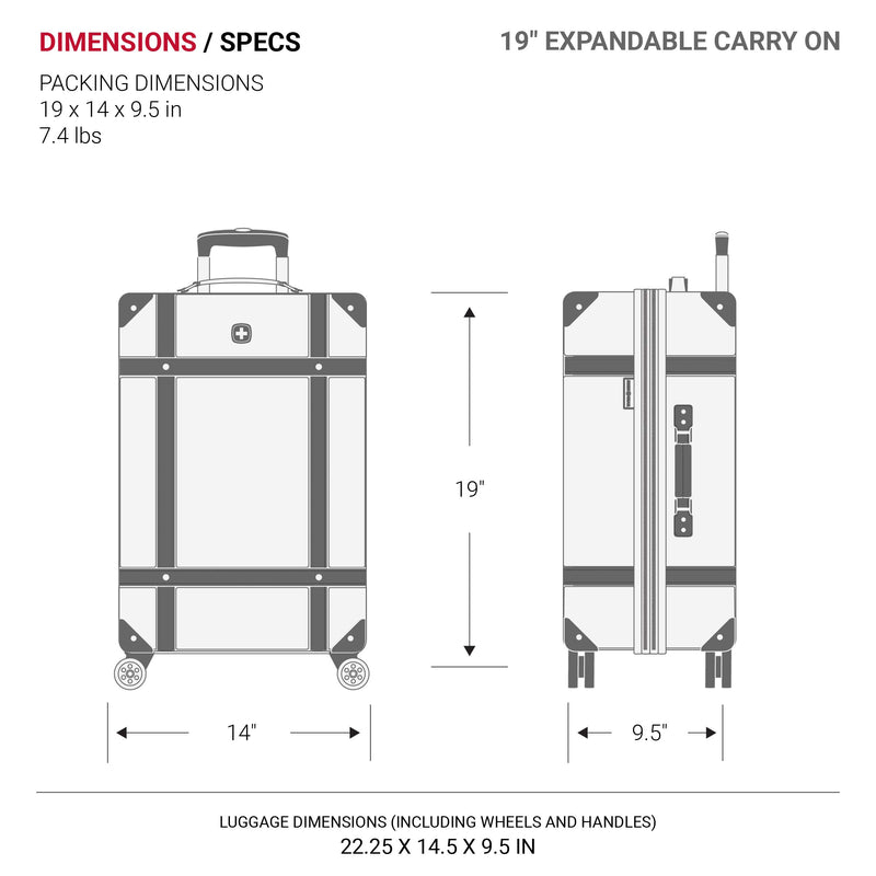SwissGear 7739 Hardside Luggage Trunk with Spinner Wheels, Blush, 2-Piece Set (19/26)
