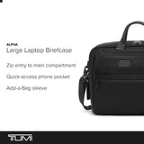 TUMI - Alpha Large 17" Laptop Briefcase - Professional Briefcase for Commute or Travel - Padded Compartment Fits Up to 17" Screen - Black