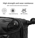 feilario Plaid PU Leather Softshell Luggage Set - 4-Piece Expandable Suitcases with Spinner Wheels - Includes Large Travel Bag, 20-Inch Carry On, 24-Inch & 28-Inch Suitcases