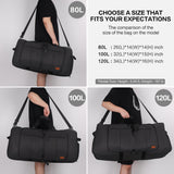 120L Foldable Collapsible Waterproof Travel Duffel Bag for Men and Women with Shoe Compartment