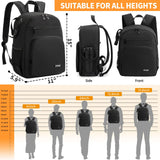 IPEB Camera Backpack for Photographers DSLR Camera Bag Professional Photography Case with 13.5 Inch Laptop Compartment & Tripod Holder Compatible for Sony Canon Nikon Black Orange