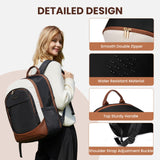 LOVEVOOK Laptop Backpack for Women, 17.3 Inch Business Backpack Purse, Large Capacity Casual Daypack, Work Computer Backpack, Travel Backpack for College, Black