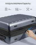 NINETYGO Carry On Luggage 22x14x9 Airline Approved, 20 Inch Luggage with Smooth Spinner Wheels, Expandable, Hard Shell PC Suitcase, Lightweight Travel Luggage, TSA Approved (Grey, Rhine Max)