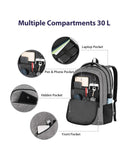 MATEIN Travel Laptop Backpack, 17 Inch Work TSA Approved Carry on Backpack, Large Computer Business Bag for Men Women with Trolley Sleeve and Anti Theft Pocket, College School Rucksack Book Bag, Grey
