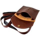 Life-Changing Leather Simple Crossbody Handbag Small Women Men Festival Bag Ethical Eco-Friendly Handmade Purse 100% Genuine (Cafe)