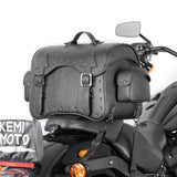 KEMIMOTO Motorcycle Luggage Bag 30L Leather Tail Bag Upgrade Waterproof Travel Foldable Rear Rack Pannier with Straps