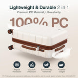 Vipbox Luggage Sets 3 Piece (3-YEARS VIP SERVICE) Hardside Expandable Ultra Durable 100% PC Lightweight Carry On Travel Suitcase Set with TSA Lock Spinner Wheels, White Brown