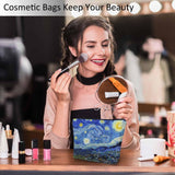 Kalygon The Starry Night Cosmetic Bags For Women, Galaxy Farmhouse Roomy Makeup Bag Toiletry Bag Accessories Organizer Storage Bags Makeup Pouch For Travel Business Gym Camping Bathroom