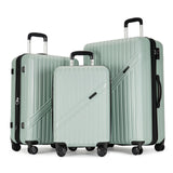PRIMICIA GinzaTravel Luggage Sets 3-Piece Expandable Suitcases with Wheels PC+ABS Durable Hardside Luggage sets TSA lock (Light green, 3-Piece Set(20"/25"/29"))