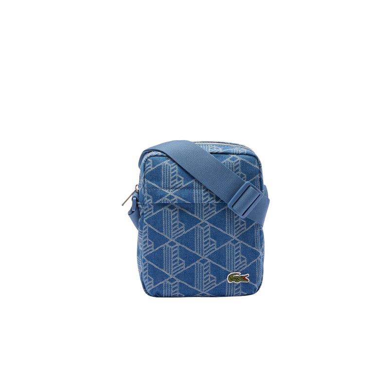 Lacoste Unisex Denim Monogram Crossover Bag, Mono Jacquard Denim, One Size