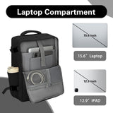 Carry On Backpack for Women & Men – Airline Approved Underseat Size, 15.6" Laptop Compartment, TSA-Friendly 180° Opening, Anti-Theft Business Travel Backpack with Trolley Sleeve (Black, Medium)