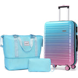 LARVENDER Luggage Sets 3 Piece, 20 Inch Carry on Luggage 22x14x9 Airline Approved Hardside PC+ABS Suitcase Set with Spinner Wheels TSA Lock, Lightweight Luggage Set for Women, Cotton Candy