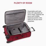 SwissGear Sion Softside Expandable Luggage – Medium Checked Suitcase with 360 Degree Wheels & Retractable Handle – 25 Inch, Perfect for 1-7 Night Trips – Burgundy