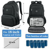 MATEIN 18 Inch Backpack for Men, Extra Large Work Backpack with Lunch Compartment, Water Resistant Insulated Cooler Computer Bag, Sturdy Padded Carry On Laptop Daypack for College Travel