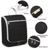 Della Gao Black Water Repellent Polyester Hanging Toiletry Bag for Travel