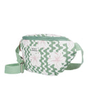 Roxy Women's Sling Bag | Crochet | Woven | Fanny Pack | Waist Bag | Travel | Beach | Vacation | Natural, Vanilla Smoothie - Basil Party Waves