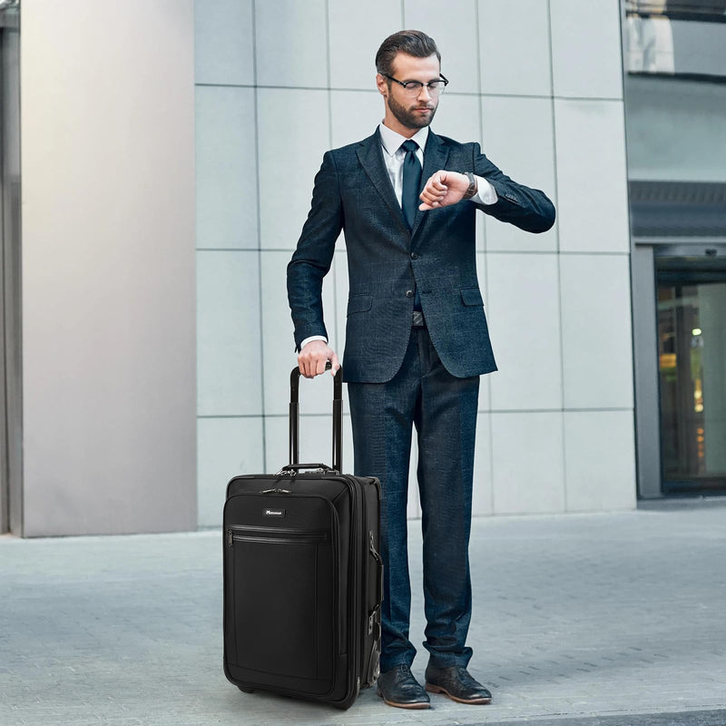 Modoker Rolling Garment Bag with Wheels Away Luggage for Suits with Wheels Wheeled Garment Bag for Travel 2 in 1 Rolling Duffel Bag, Black