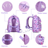 VASCHY Backpack for Girls, Kids Cute Kindergarten Preschool Children 12L Small Backpack Bookbag for School Travel Lilac Dinos