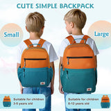 VASCHY School Backpack, Lightweight Classic Cute Aesthetic Bookbag Daypack for Teen Boys Girls Traveling/Gym/Middle School Orange Green