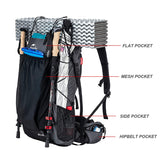 Naturehike Hiking Camping Backpack 45L/65L Lightweight Internal Frame with Rain Cover for Backpacking Outdoor Sports ((60+5) L Black, (60+5) L)