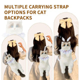 Stuffed Cat Backpack - Cute plush Backpack Toy, Handcrafted Realistic Cat Shaped Backpack, Plush Bag with Adjustable Shoulder, Crossbody, Backpack Straps (White)