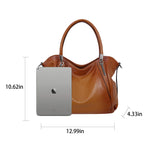 HESHE Genuine Soft Leather Purses for Women Shoulder Handbags Hobo Tote Bags Satchel Purses Crossbody Bags Pocket Travel Bags (Sorrel)