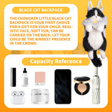 Chongker Stuffed Realistic Cat Plush Backpack, Soft Cat Shaped Backpack with Detachable Straps, Cute Purse Enough Room to Hold Keys, Wallet & Cosmetics, Ideal Gift for Girls,Black
