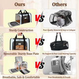 DSDCDJ Cat Carrier Dog Carrier - Soft-Sided Cat Carrier with Plush Pad & Cooling Mat, Easy-Load 4-Side Zipper & 3-Side Mesh Ventilation, Pet Carrier Airline Approved for Cats/Dogs Up to 16 lbs, Blue