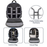 Nayubo Small Camera Backpack for DSLR SLR Mirrorless Camera Outdoor Travel Hiking Photography Waterproof Unisex Camera Case Compatible with Sony/Canon/Nikon/Fuji (Blue)