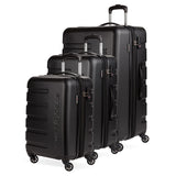 SwissGear 7366 Signature Hardside Expandable Luggage with Spinner Wheels, TSA Lock, Cup-Holder, Black, 3-Piece Set (19/23/27)