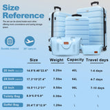 AnyZip Luggage Set 5 Piece PC ABS Hardshell Lightweight Suitcases for Travelling with 4 Universal Wheels TSA Lock Carry on Suitcase Light Blue