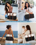 LOVEVOOK Teacher Tote Bag for Women Work, Nurse Laptop Bag for Women, Utility Everything Tote For Work/Travel/College/Daily, Professional Computer Purse Large Handbag With Multi Pockets