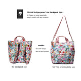 ESVAN Diaper Tote Bag Totepack Backpack Crossbody Bag 3 in 1 for Women Laptop Backpack Multifunctional with Insulated Pockets