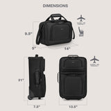 U.S. Traveler Rio Lightweight Softside Rolling Carry-on Suitcase, 2-Wheel Set, Black
