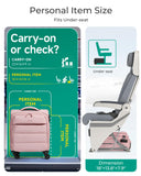BAGSMART Underseat Carry on Luggage with Wheels, Soft Underseat Travel Luggage with PVC Wet/Dry Pockets, Lightweight Soft Personal Item Suitcase for Short Trip, Sakura Pink