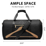Coolife Garment Bag Carry On Convertible Travel Duffel Bag with Shoe Pouch Weekender Bag for Women Men 2 in 1 Hanging Suit Bag with Shoulder Strap Business Travel Bag (Black, Standard)