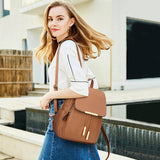 KKXIU Trendy Leather Backpack Purse for Women and Ladies Shoulder Travel Daypacks Bags (A-Brown)