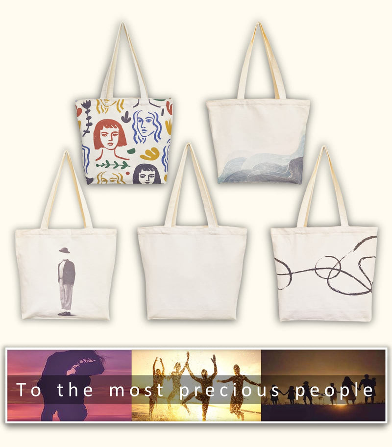 PN.HCNMTFB Canvas Tote Shopping Bag, Pockets, Zipper, Durable, Lightweight, Cotton