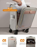 LOVEVOOK 4 Pcs Carry On Luggage 22x14x9 Airline Approved 20 Inch Underseat Carry on Suitcase for Women Men Softside Travel Luggage with Spinner Wheels and TSA Lock