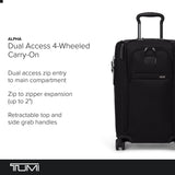 TUMI - Alpha Dual Access Expandable Carry-On Luggage - Zipper Expansion - Durable Ballistic Nylon Lightweight Suitcase -TSA Lock Tracer - Black