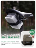 ROCKBROS Bike Saddle Bag, 0.4L Waterproof Ultra Small Bike Bag（4" x 3.4" x 2"）, Waterproof Zipper Bicycle Storage Bag Under Seat, Easy Attachment for Road Cycling Khaki
