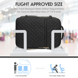 MOMUVO Large Travel Backpack Women, Flight Approved Carry On Backpack, Water Resistant Anti-Theft Casual Daypack School Bag Fit 17 Inch Laptop with USB Charging Port, Black