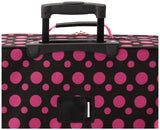 Rockland Fashion Softside Upright Luggage Set, Black/Pink Dot, 4-Piece (14/19/24/28)