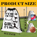 GXJGWSQ Lightweight Drawstring Sport Bag, Martial Arts Bag - Hi I'm the Karate Girl, Karate Practical Drawstring Backpack, Quick-drying and Moisture-proof Cinch Bags for Gym, Sports, Training 084