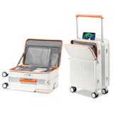 Joyway Carry on Luggage Airline Approved, Hardside Top Opening Carry-on Suitcase with Front Pocket and USB Port, Aluminium Frame 20 Inch Luggage with TSA Lock and Spinner Wheels