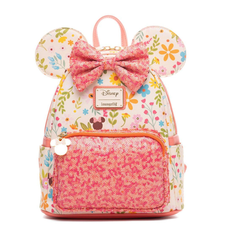 Loungefly Disney Minnie Mouse Springtime Sequins Womens Backpack