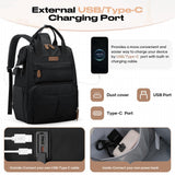 Maelstrom Travel Backpack for Women Men,Laptop Backpack Fits 15.6-17.3 Inch Laptop, Nurse/Work Bag with Insulated Lunch Box (Black)