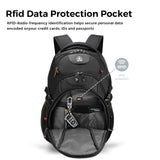 Swissdigital Design Laptop Backpack with USB Charging Port, Travel Backpack Fits 15.6 inches Computer, 31L College School Backpack for Men, Black | SD803-01