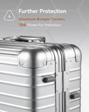 All Aluminum Carry On Luggage with Wheels, AV Zipperless Hardshell Suitcase with TSA Lock (ZX-Enhance, Silver, 20 Inch)
