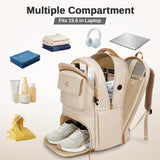 MATEIN 18x14x8 inches Travel Backpack with Shoe Compartment, Waterproof Personal Item Bag with Rain Cover, 15.6 inch Womens Gym Backpack with Large Cup Holder, Small TSA Approved Travel Bag for Women
